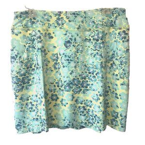 Title Nine Diamlete Womens Floral Mini Skirt L Vacation Travel Beach Casual